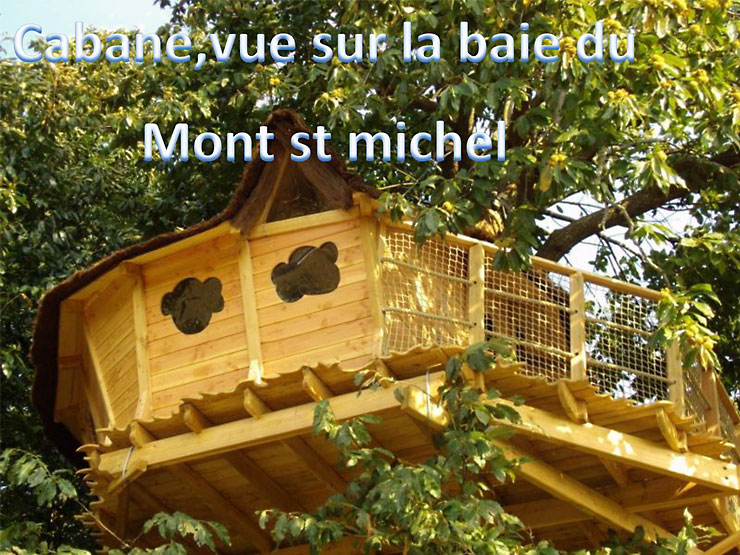 cabane avec vue sur la baie du Mont Saint Michel